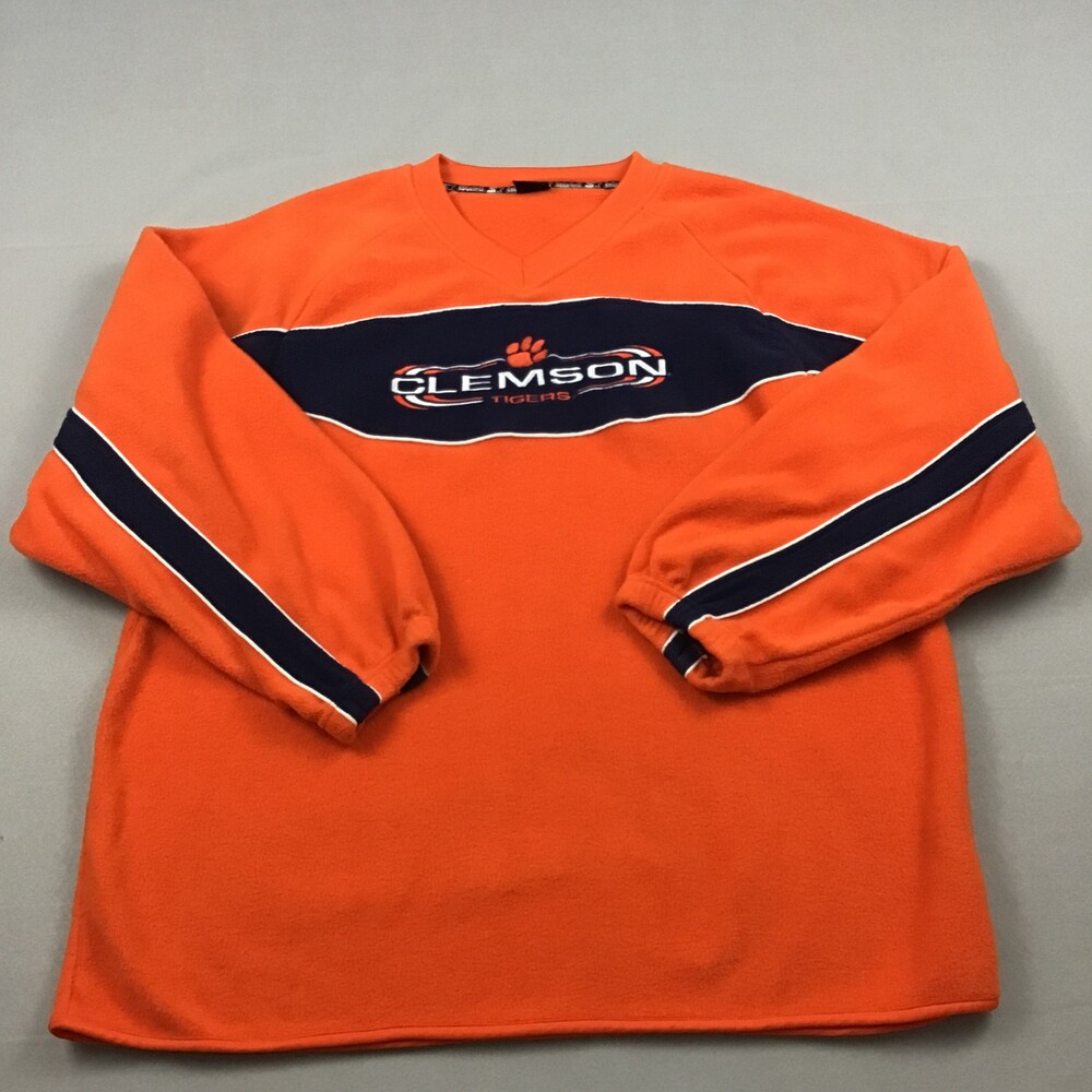 Vintage Clemson Tigers Jacket Men Extra Large Orange Starter Fleece Paw Logo XL
